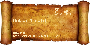 Buksa Arnold névjegykártya