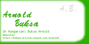 arnold buksa business card